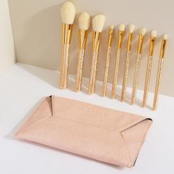 snowflake-cosmetic-brush-gold-plastic-handle-fiber-hair-9-piece-set-1-set-cjhz28330490001