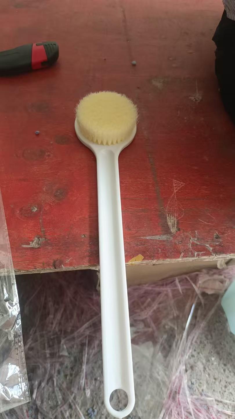 Bath brush-long handle-white-PP-1 piece - Option1
