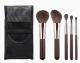 Portable makeup brush set-wool model-mesh brush bag-aluminum tube + wooden handle-5-piece set-1 set - Option1