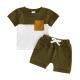 Summer BabyToddler Top Solid-Colored Shorts Two-Piece Set
