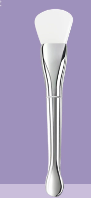 Double-headed cosmetic brush-fan type-silver-ABS+ plating-1 piece - Option1