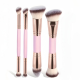 Double-headed makeup brush-black handle-three-color hair-4 pieces - Option1