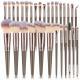 Makeup brush set-coffee color-fiber wool + plastic handle-30-piece set-1 set - Option1