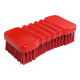 Washing brush with non-slip handle-red-PET bristles-1 piece - Option1