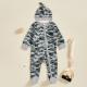 Creative Camouflage Print Zip-Up Baby Onesie And Hat Set