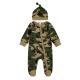 Creative Camouflage Print Zip-Up Baby Onesie And Hat Set