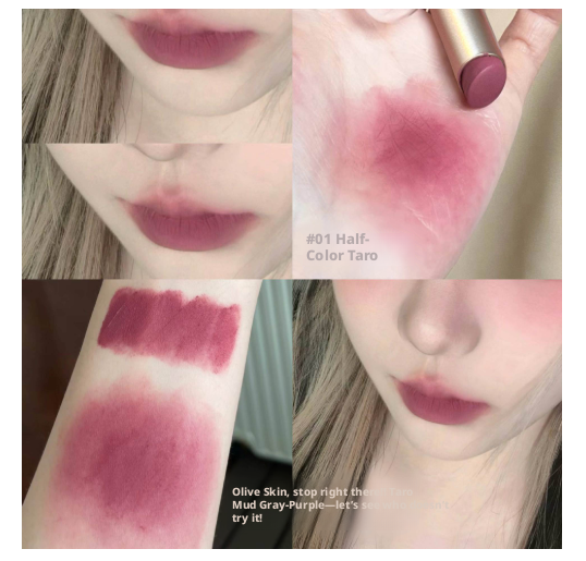 Vintage matte lipstick-half color taro-1 stick - Option1