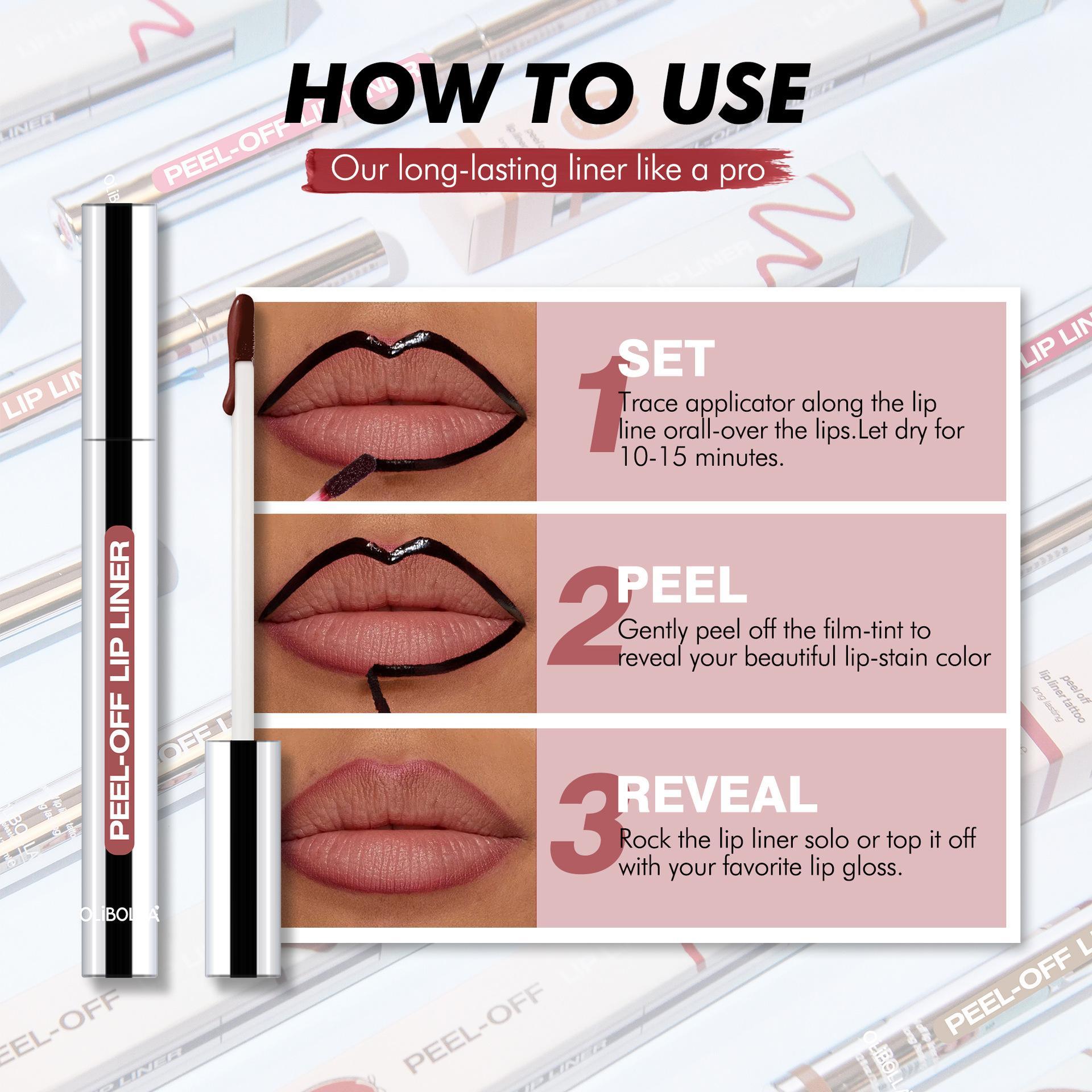 Tear-off Lip Liner Dye-and-peel Formula That Stays Put Without Fading Or Smudginglip Pencil Lipstick