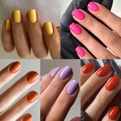 Classic Solid Color Fake Nails Color Short Square