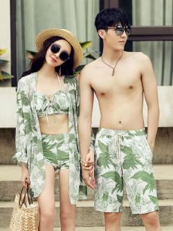 Ginger Swimsuit Mens And Womens Couples Beach Pants Bikini Suit