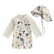 Hat One-piece Long Sleeves Childrens Swimsuit