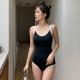 Womens One-piece Swimming Suit Simple Fashion Small Chest Sexy Backless