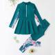 Conservative Split Two-piece Long-sleeved Trousers Medium And Large Girls Swimsuit