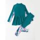 Conservative Split Two-piece Long-sleeved Trousers Medium And Large Girls Swimsuit