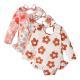 Girls Pattern Graphic Print Crew Neck Open Back Swimsuit