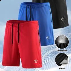 Mens Shorts Fashion Casual Quick-drying Outdoor Training Five-point Zipper Pocket