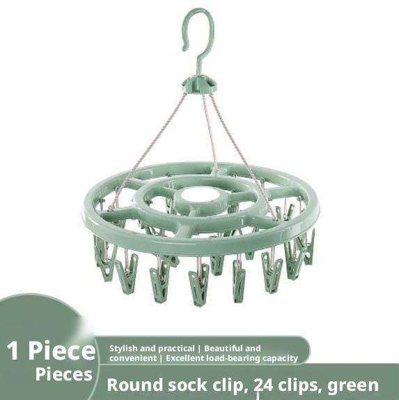 Round hanger-green-24 clips-1 piece - Option1