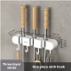 Multi-functional mop holder-3 clips and 4 hooks-gray-1 pack-* Boxed [Patent] - Option1