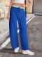 Fisoew Womens Wide Leg Sweatpants Baggy Drawstring Elastic Waisted Travel Track Pants Color Block Joggers With Pockets