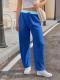 Fisoew Womens Wide Leg Sweatpants Baggy Drawstring Elastic Waisted Travel Track Pants Color Block Joggers With Pockets