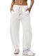 Fisoew Womens Wide Leg Sweatpants Baggy Drawstring Elastic Waisted Travel Track Pants Color Block Joggers With Pockets