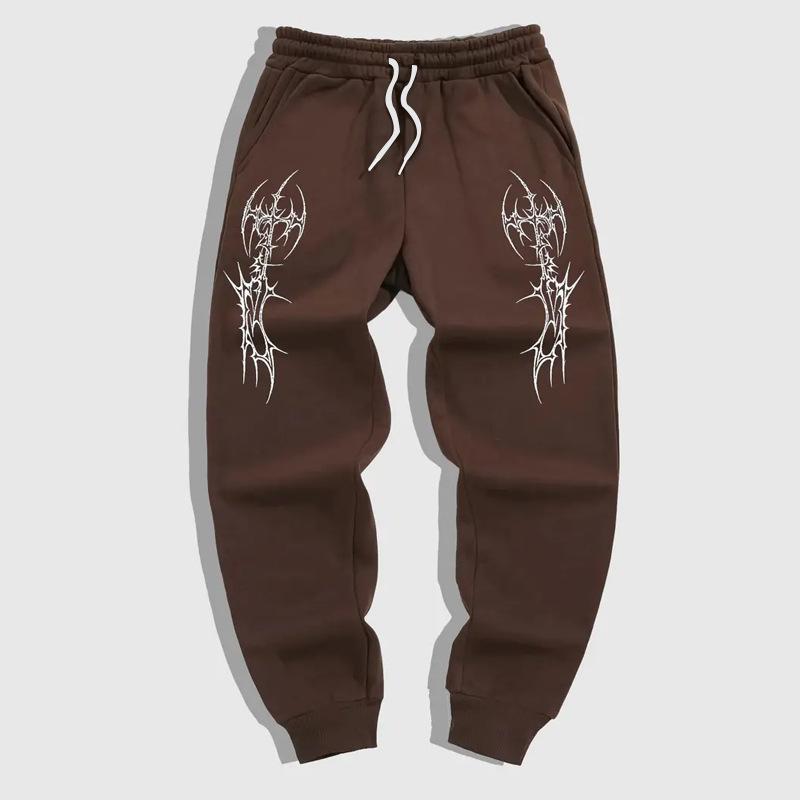 New Mens Casual Printing Elastic Waist Track Pants