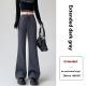 Fleece-lined Slightly Flared Sports Pants Female Spring And Autumn High Waist Slimming