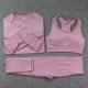 Three-piece Bra Long Sleeve Top And Trousers Suit Yoga Clothes