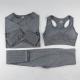 Three-piece Bra Long Sleeve Top And Trousers Suit Yoga Clothes