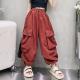 Girls Loose Western Style Wide-leg Overalls