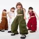Girls Loose Western Style Wide-leg Overalls