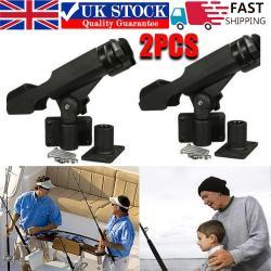 NEW 2pcs Adjustable Fishing Rod Pole Mount Stand Bracket Holder For Kayak Canoe Boat UK