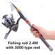 Fishing-Rod-Set Lures Spinning Reel Combo Line Telescopic Carbon-Fiber Travel And