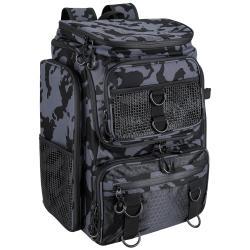 42L 11Gal Fishing Backpack Large Capacity Fishing Tackle Storage Bag With Rod Holders 16 Pocket Water-Resistant With Divider Adjustable Padded Straps For Fishing Gear Outdoor Camping Hiking