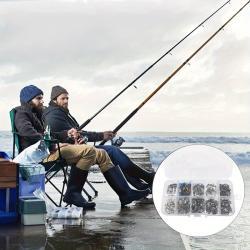 115 Pieces Fishing Connector Swivel Boxed Rotating Sea Bean Weever Trout Seawater