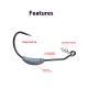Bare Ribbon Lead Wide Curved Handle Hook