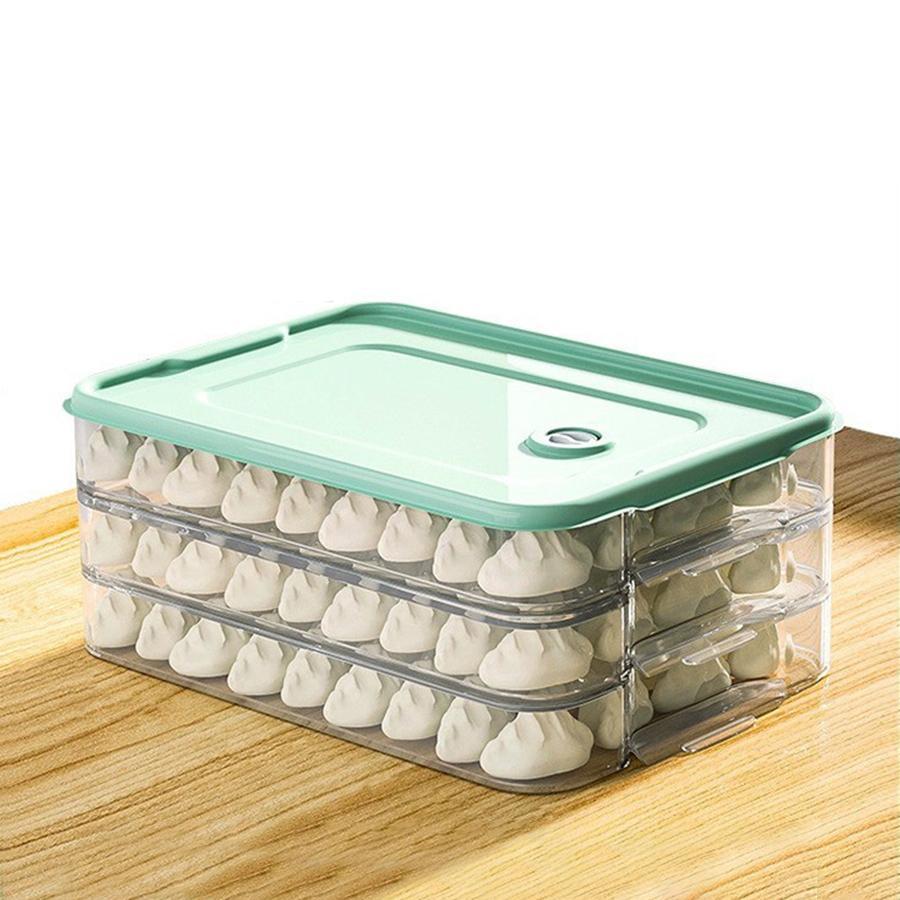 Dumpling Box-Nordic Green-Three bottoms and one cover-1 pack - Option1