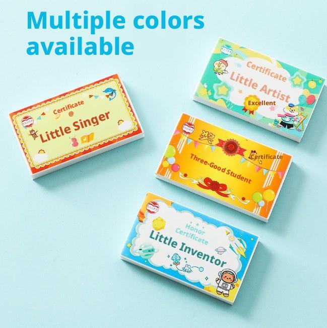 Rubber-Certificate model-Multicolor-11.8 * 7.3 *1cm-4 pieces/box - Option1