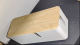 Plug-in wire box-model with cover-black-modified benzene + bamboo cover-30 * 12cm-1 piece - Option1