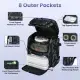 42L&11Gal Fishing Backpack Large Capacity Fishing Tackle Storage Bag With Rod Holders 16-Pocket Water-Resistant With Divider Adjustable Padded Straps For Fishing Gear Outdoor Camping Hiking