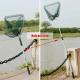 Folding Fishing Pole Landing Net Telescopic  Extending Fly Trout Carp Course Sea