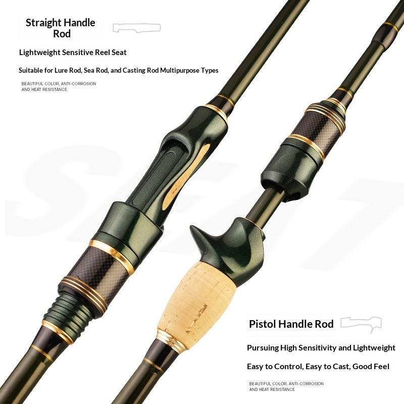 Carbon Spinning Rod With Pistol Grip  Portable Sectioned Fishing