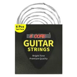 5 Core Acoustic Guitar 6 String Set Light Gauge Steel Carbon Core Bright Powerful Tone Heavy Duty GS AC