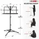 5 Core Music Stand Adjustable Desktop Book Stands Portable Sheet Holder All Metal Foldable Bookstand - MUS FLD BLK