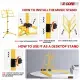 5 Core Music Stand Adjustable 57" Desktop Book Stands Sheet Holder All Metal Portable Bookstand