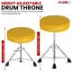 5 CORE Drum Throne Padded Guitar Stool Height Adjustable Music Chair Seat Universal For Adults & Kids With Anti Slip Rubber Feet - DS CH YLW