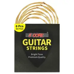 5 Core Acoustic Guitar 6 String Set Medium Gauge Steel Carbon Core Bright Powerful Tone Heavy Duty -  GS AC BRSS HD