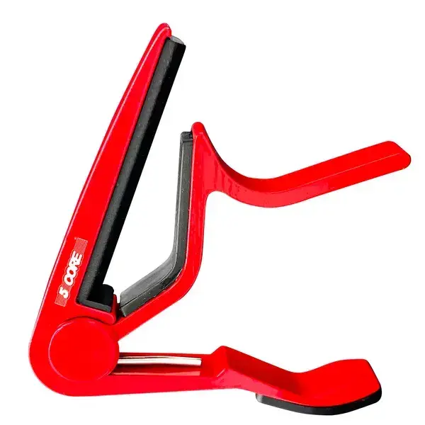 5CORE Capo Acoustic Electric Guitar 6 String Quick And Easy Adjustment Classic Clip - Banjo Mandolin Or Ukulele Capotraste Para Guitarra - CAPO RED
