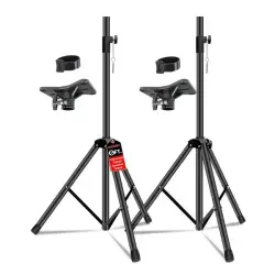 5 Core Speaker Stand Pair Height Adjustable Universal PA DJ Tripod Studio Monitor Stands Heavy Duty W 35mm Compatible Insert For Home On Stage In Studio Use Black - SS HD 2PK BLK WOB