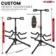 5 Core Guitar Stand Adjustable Double Guitars Stands Floor W Neck Holder Universal Supports For Acoustic Electric Classic Bass Instrument Folding Portable Black - GSH 2N1